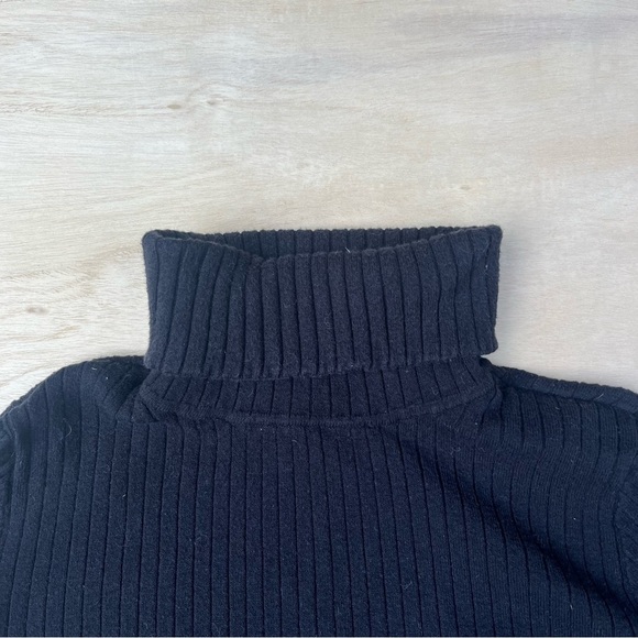 Croft & Barrow Large Black Turtle Neck Long Sleeve Casual Sweater Fall Winter - Picture 3 of 6